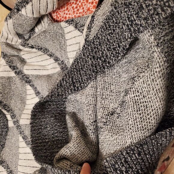 Rare Vintage Michael Gerard Geometric Pattern Knit Sweater 90s Gray Size M - Picture 10 of 10